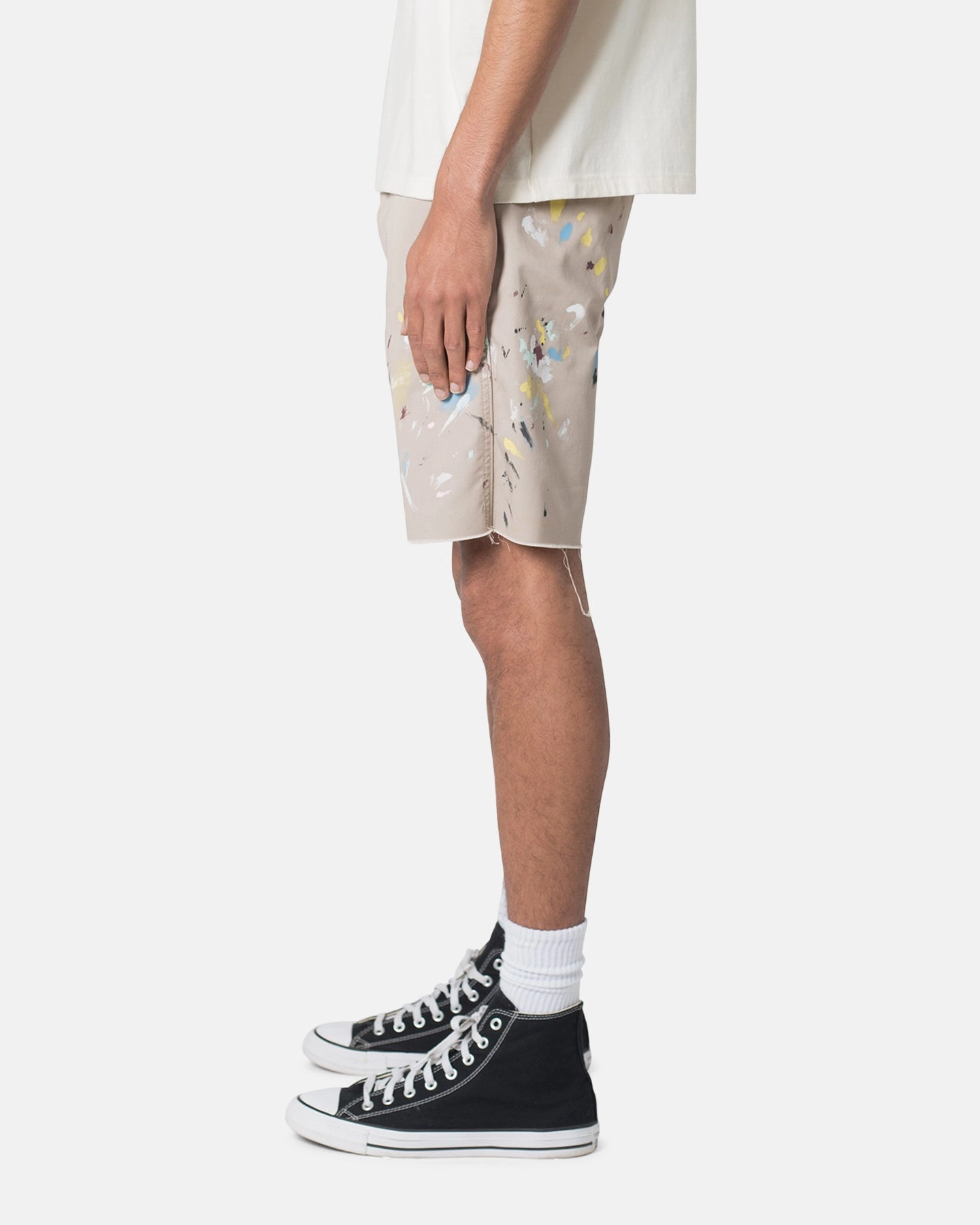 Layered Comfort MNML Paint Twill Shorts Khaki