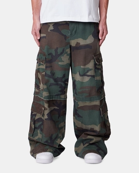MNML Rave Distressed Cargo Pants Distressed Camo Minimal Fit