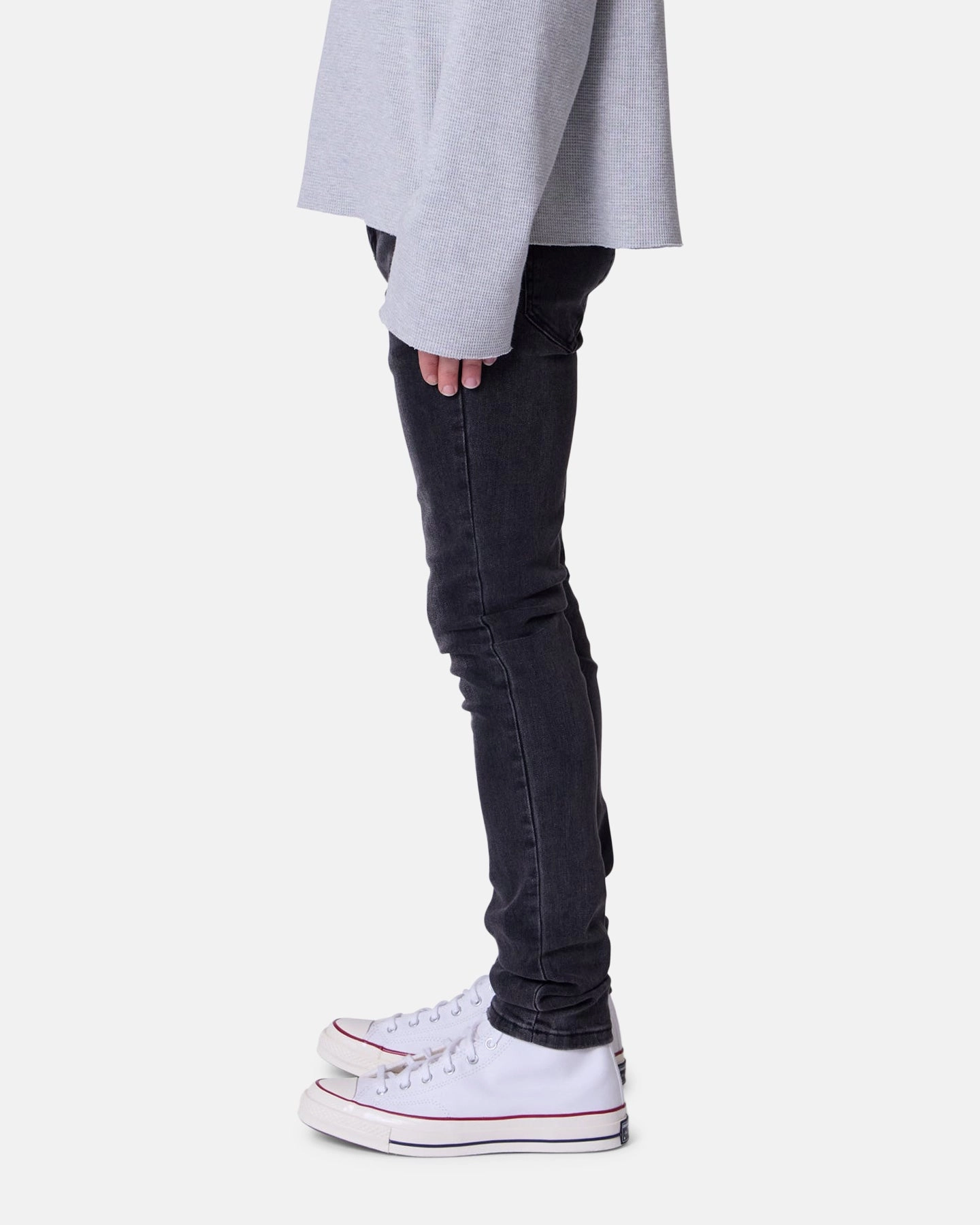 MNML Skinny Jeans Washed Black Fashion Comfort Wear Effortless Comfort