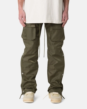 Reflective accents Light Stretch MNML Snap Front Cargo Pants Olive