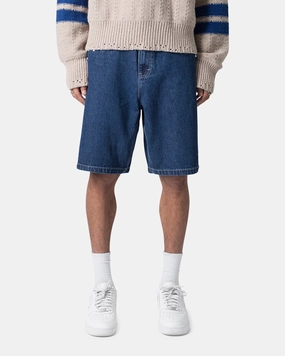 MNML Studded Denim Shorts Blue Fashionable Look Perfect Look