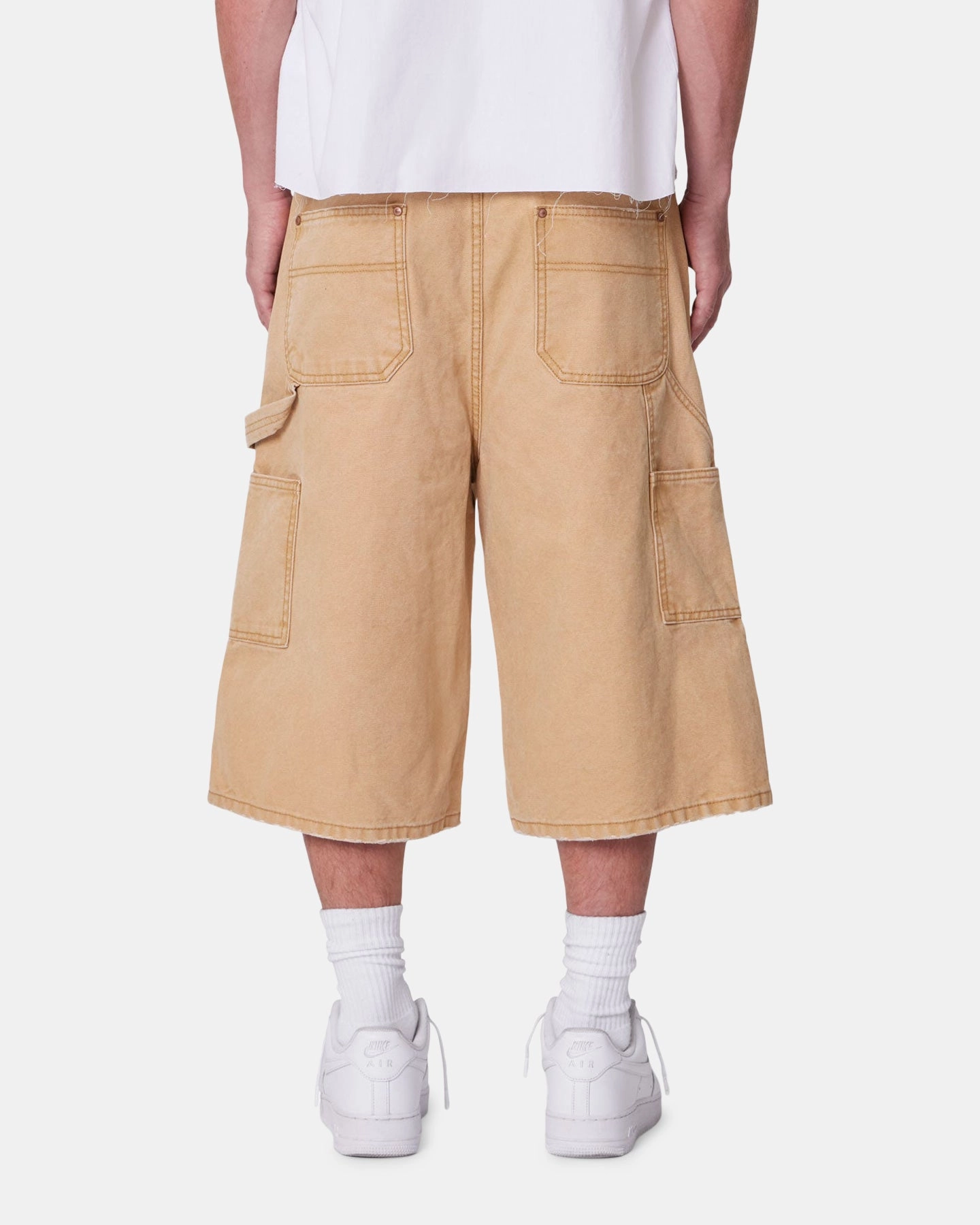Stretch Motion All Day Comfort Fit MNML Ultra Baggy Carpenter Shorts Washed Tan