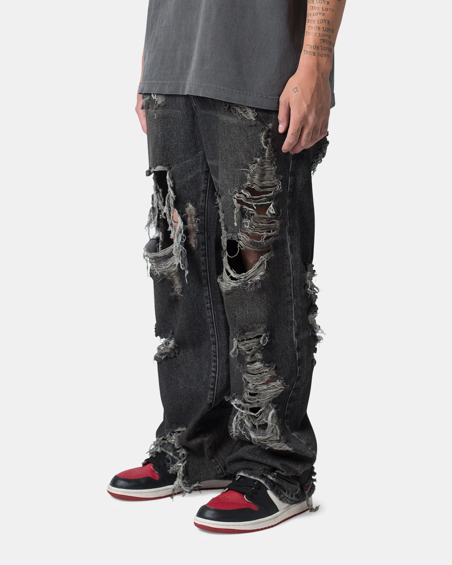 MNML Ultra Baggy Decimated Denin Jeans Black All-day Flex