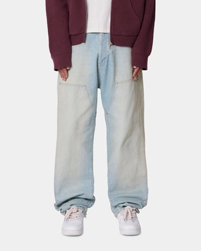 MNML Ultra Baggy Western Jeans Washed Blue Durable Fabric