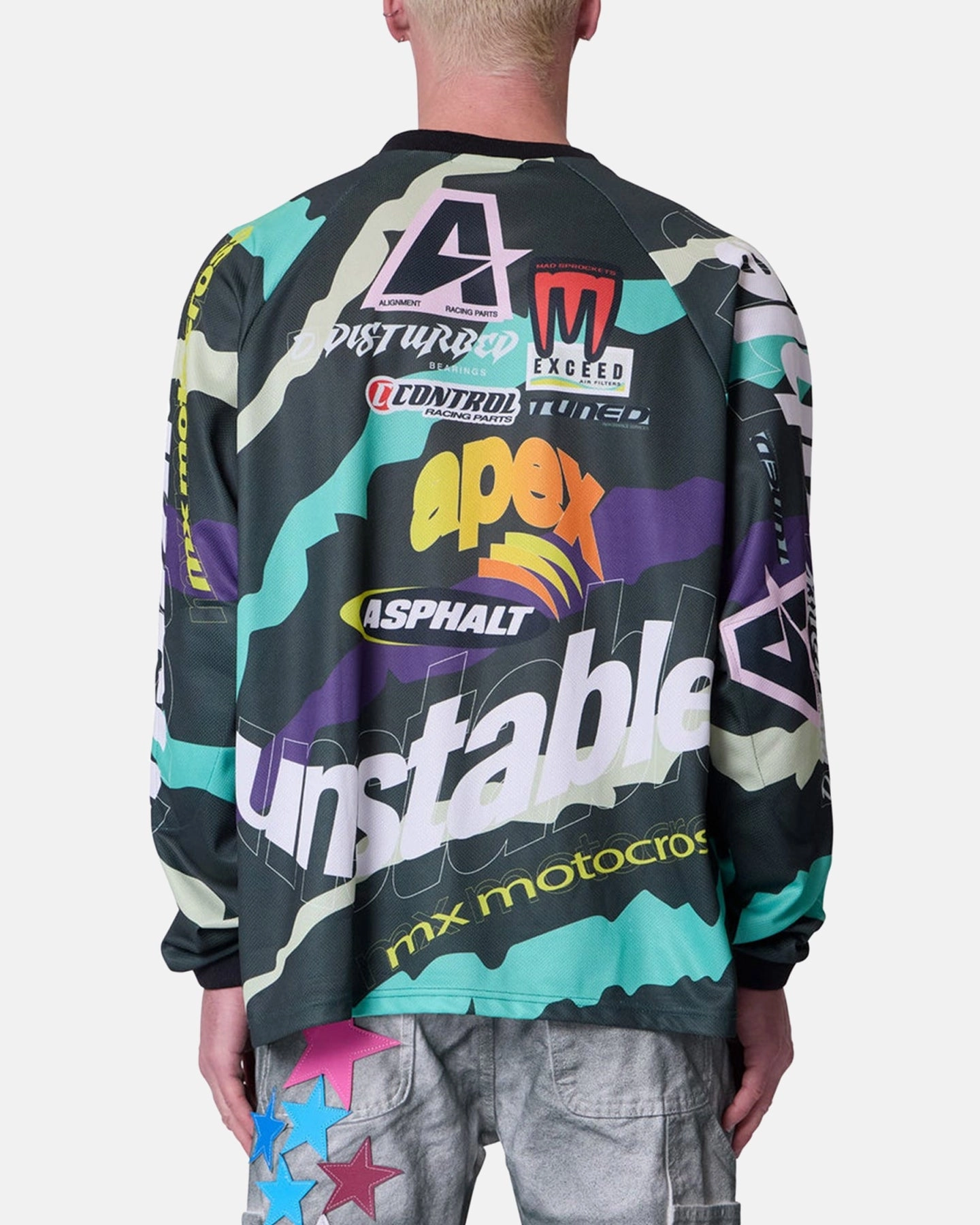 MoistureWickingTechnology MNML Unstable Moto Long Sleeve T-Shirt Mint/Multi