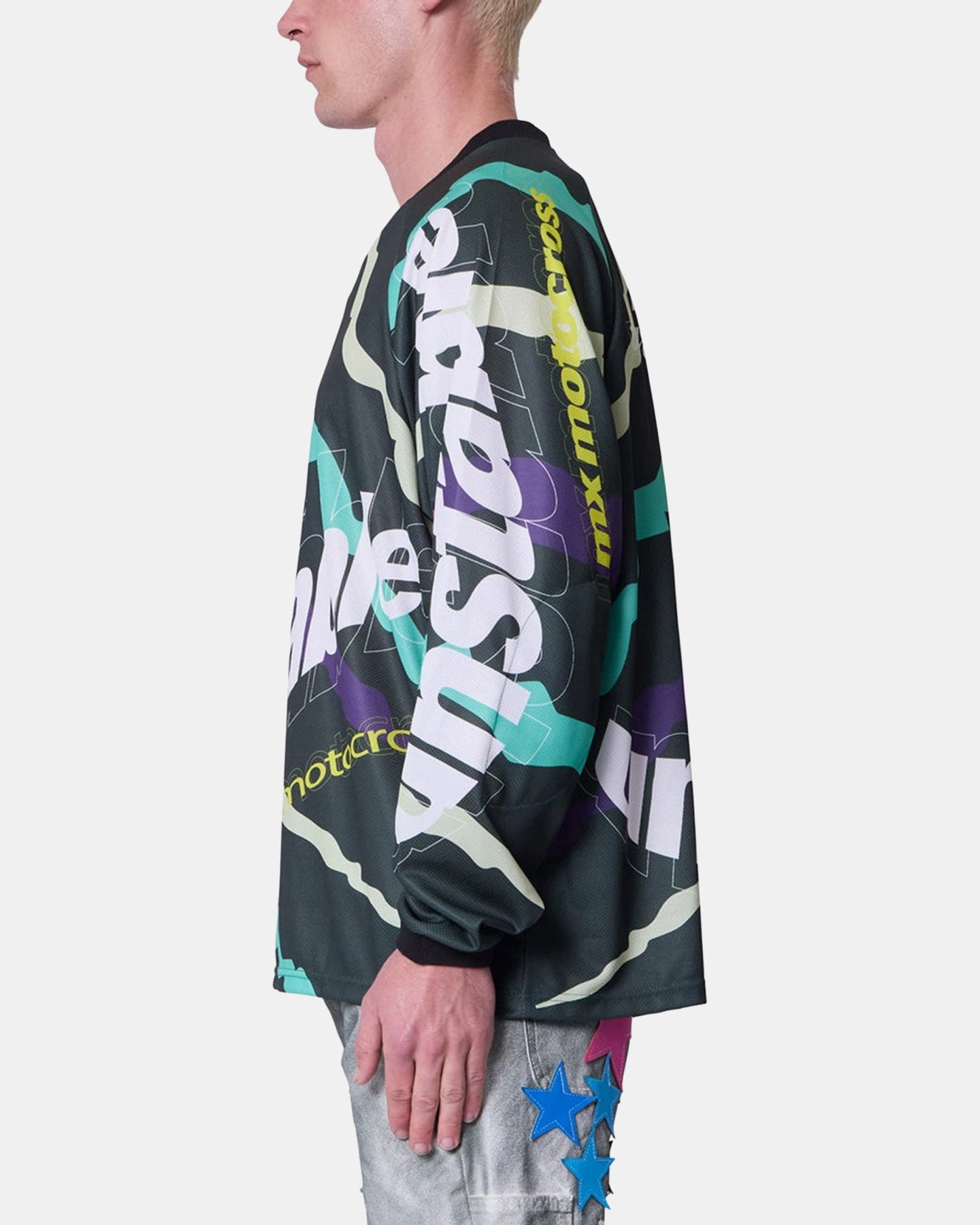 MNML Unstable Moto Long Sleeve T-Shirt Mint/Multi Comfortable Cut AntiStaticTreatment