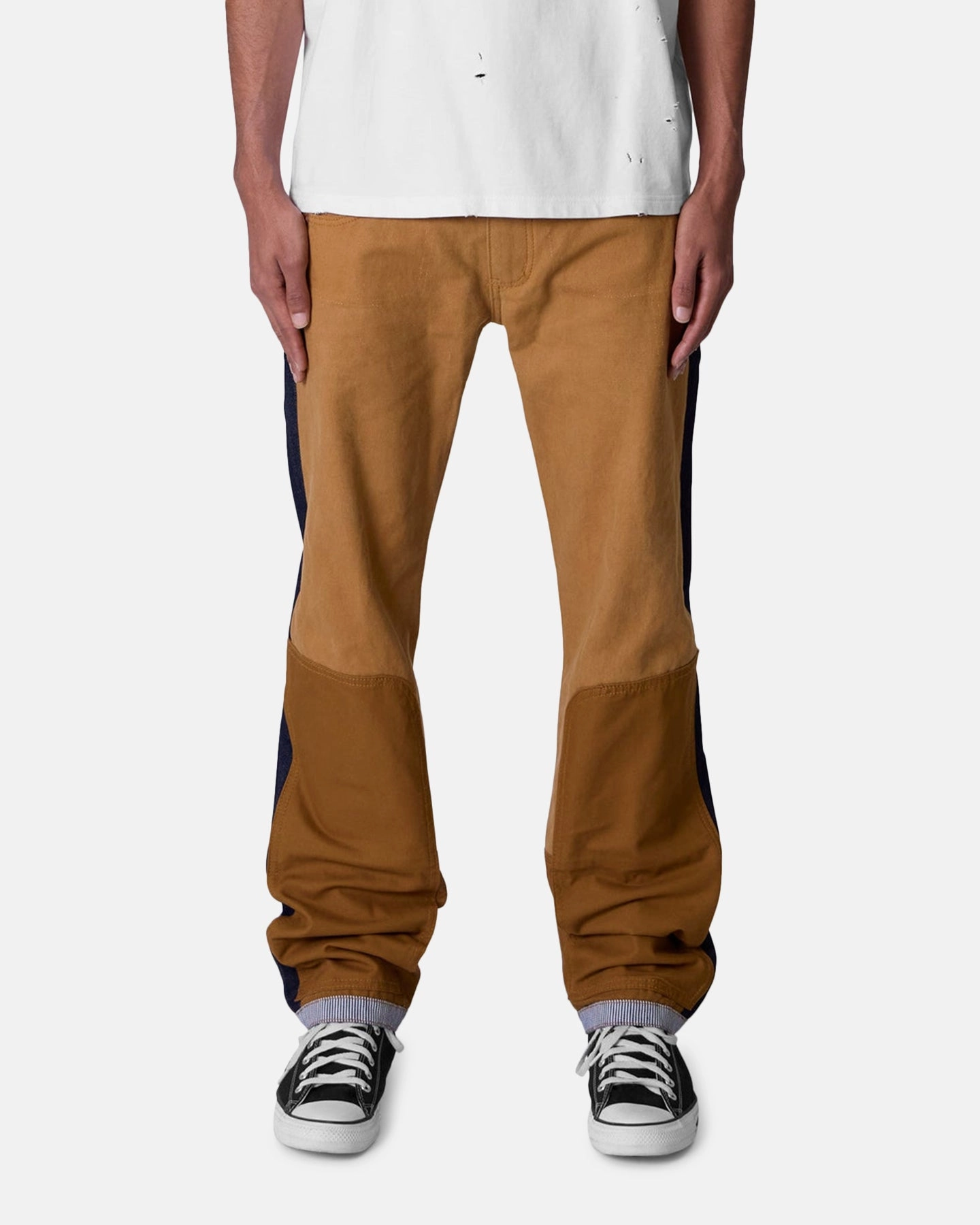 Seamless Design MNML V727 Mixed Canvas Baggy Denim Jeans Multi