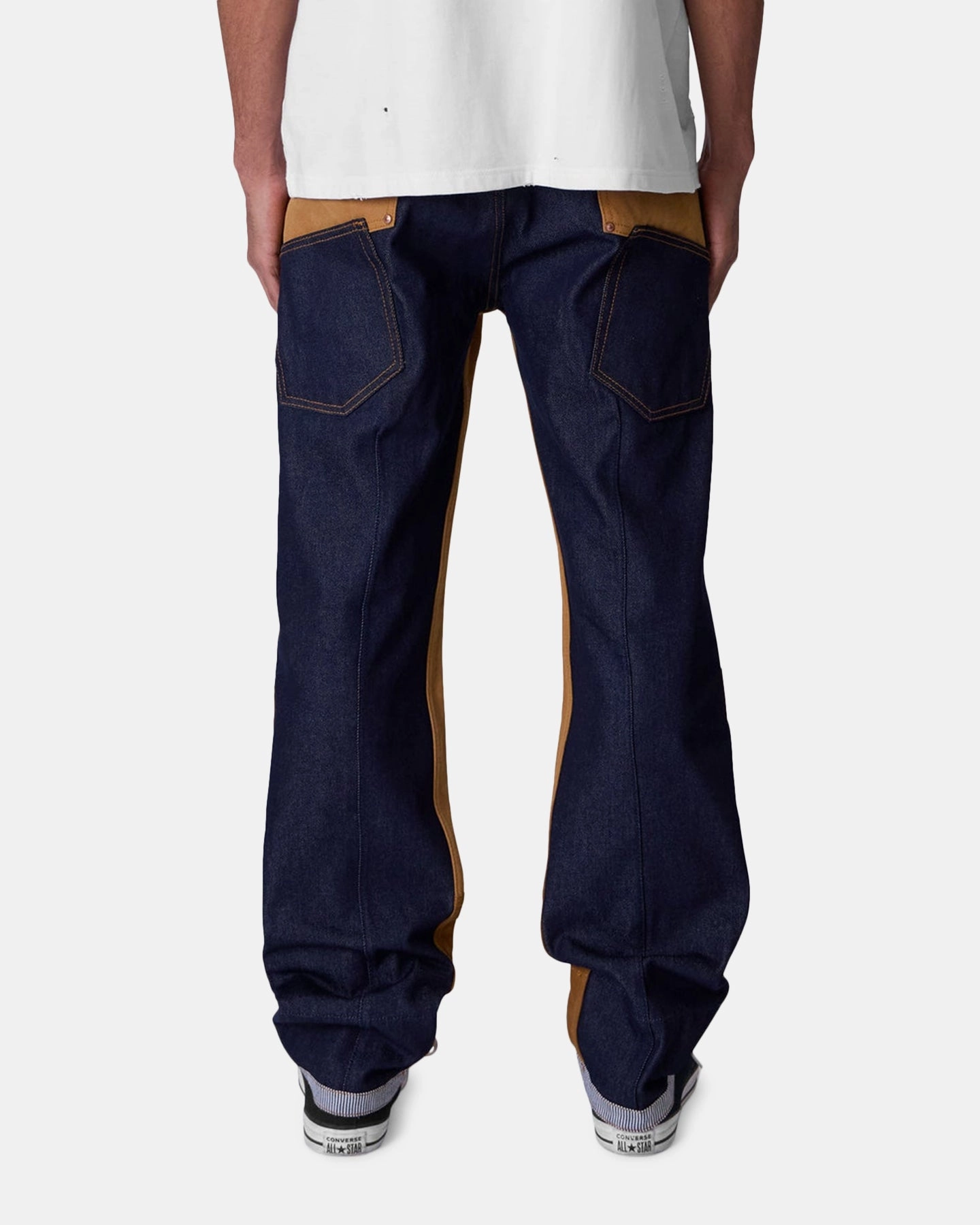 Thermal Insulation Layer MNML V727 Mixed Canvas Baggy Denim Jeans Multi