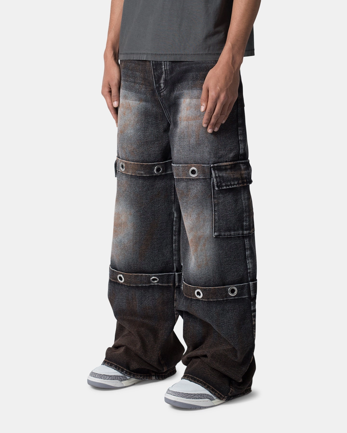 Quick Wash Light support MNML Void Baggy Ring Denim Jeans Washed Black