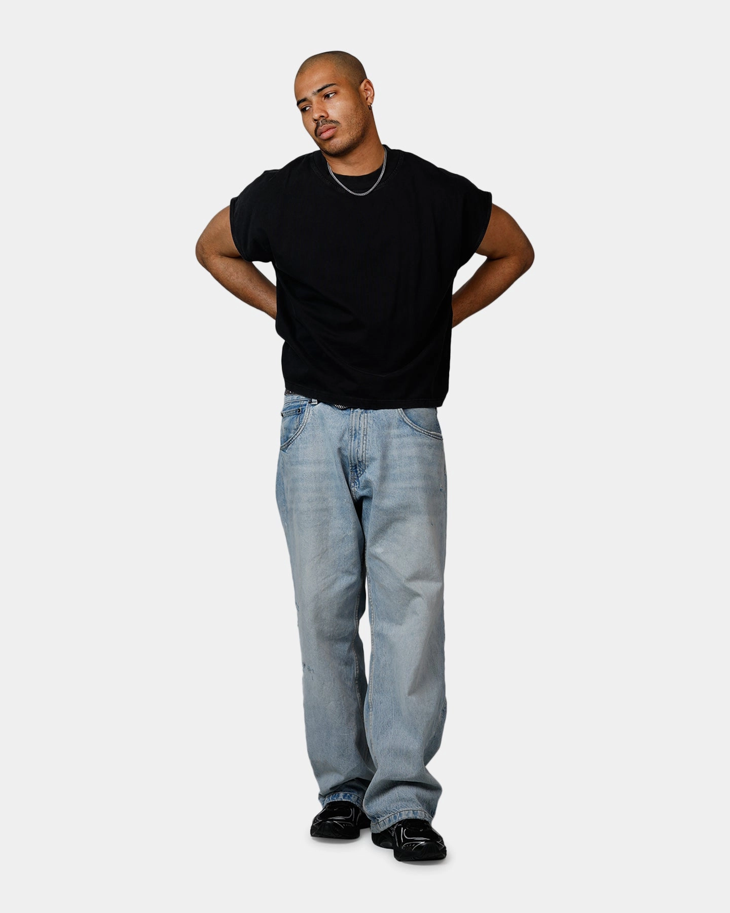 MNML Washed Boxy Tank Top Shirt Washed Black Noise Reduced Zipper