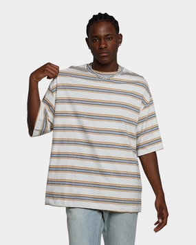 MNML Wide Striped T-Shirt Blue/Yellow MeshPanelIntegration NonChafingEdges