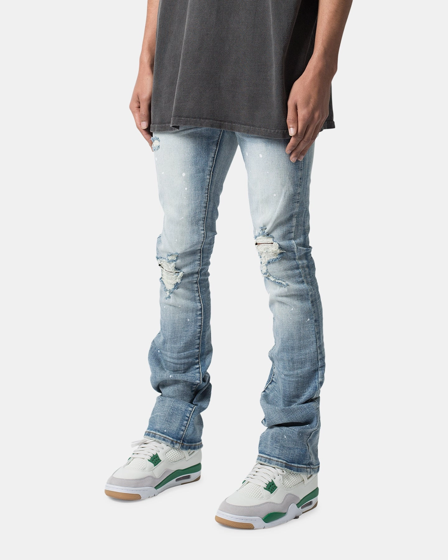 ThermalRegulation SoftCottonBlend MNML X598 Pond Skinny Flare Denim Jeans Blue