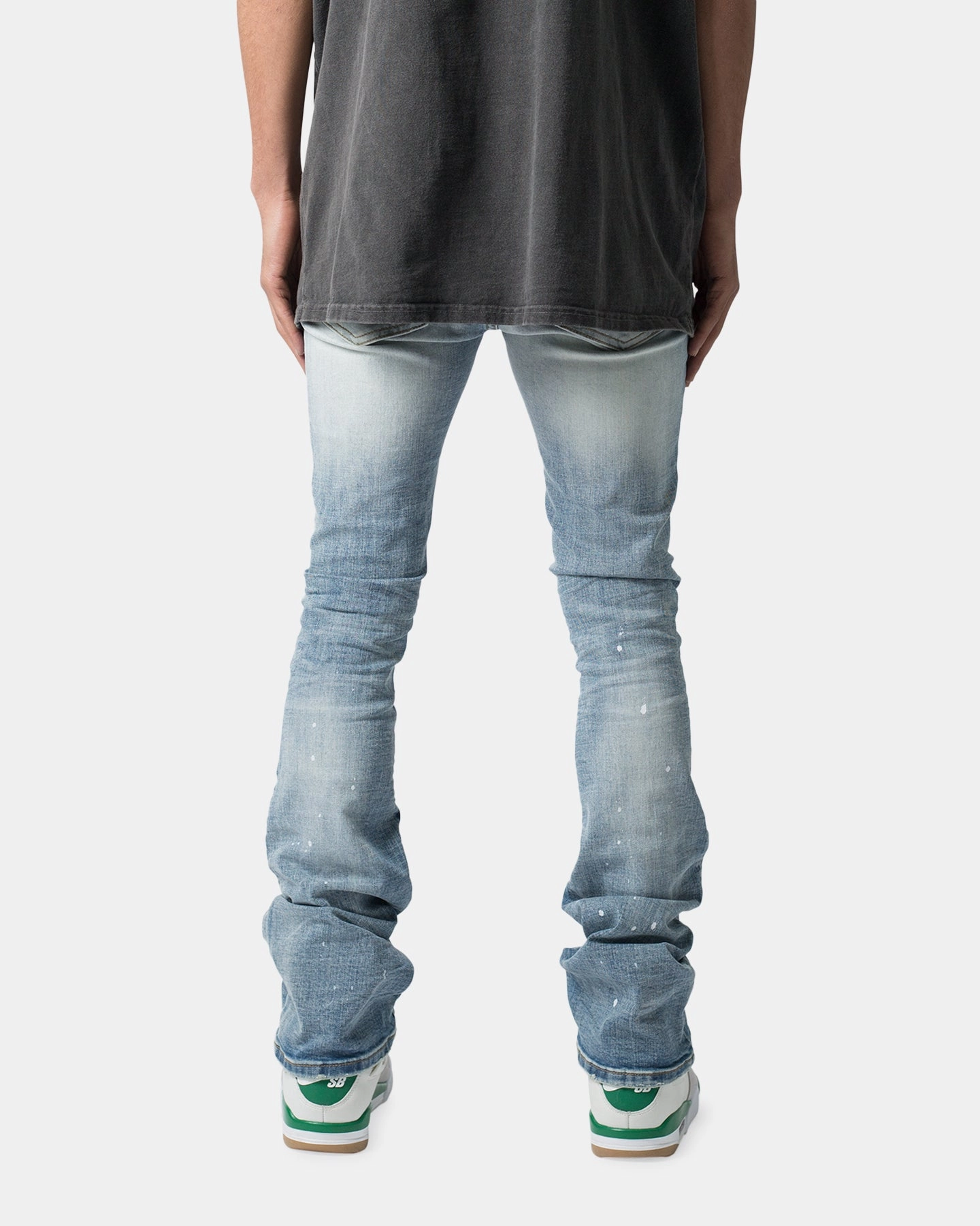 Slim Look Fit Stay Comfortable MNML X598 Pond Skinny Flare Denim Jeans Blue