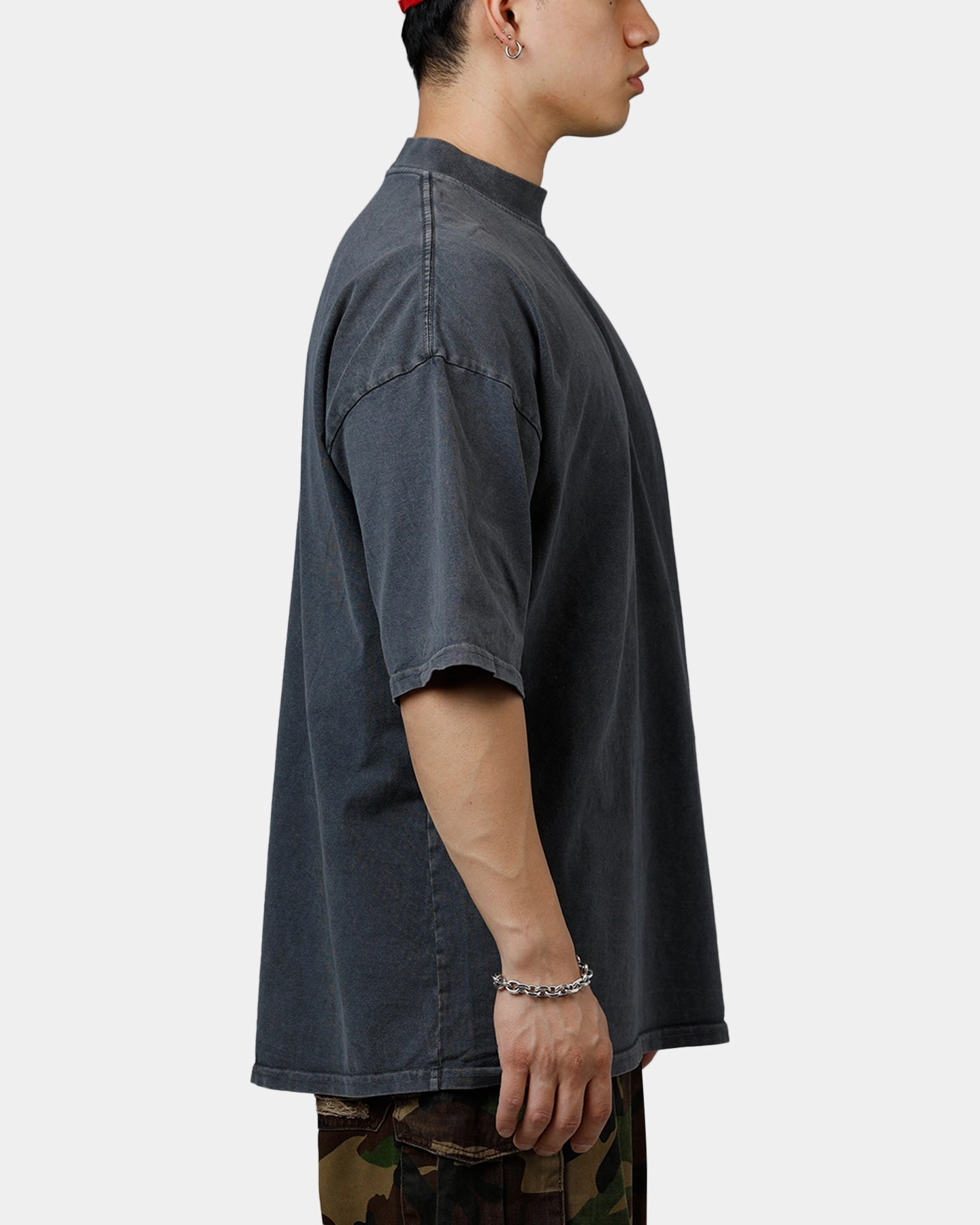 FlexibleCollar Culture Kings Everyday Mock Neck T-Shirt Washed Charcoal