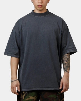 sporty wear Culture Kings Everyday Mock Neck T-Shirt Washed Charcoal