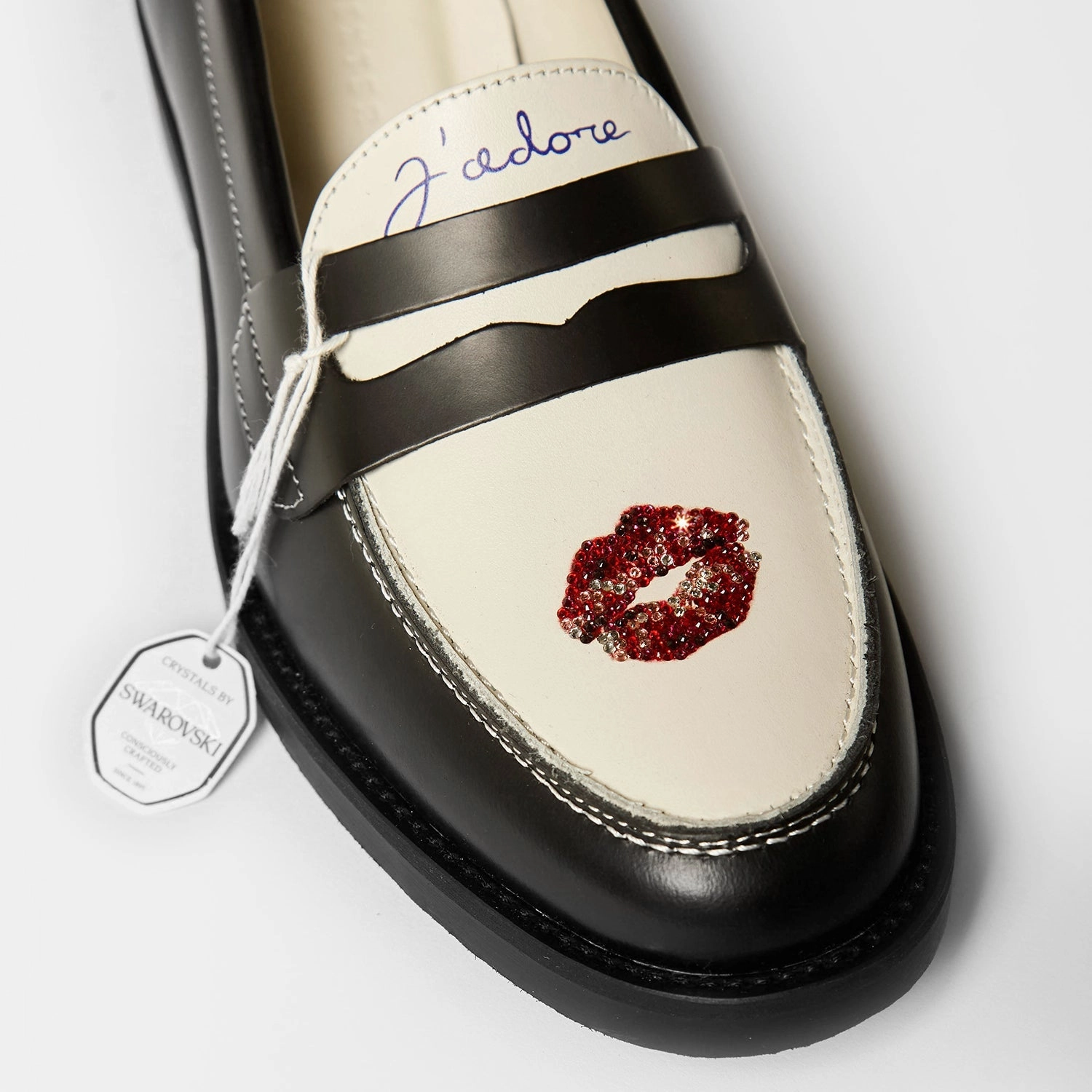 Wilde Swarovski Crystals Kiss Penny Loafer - Men's Relaxed Energy Clear Way