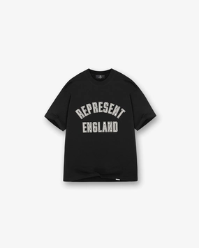 No Shrink Technology England Applique T-Shirt - Jet Black