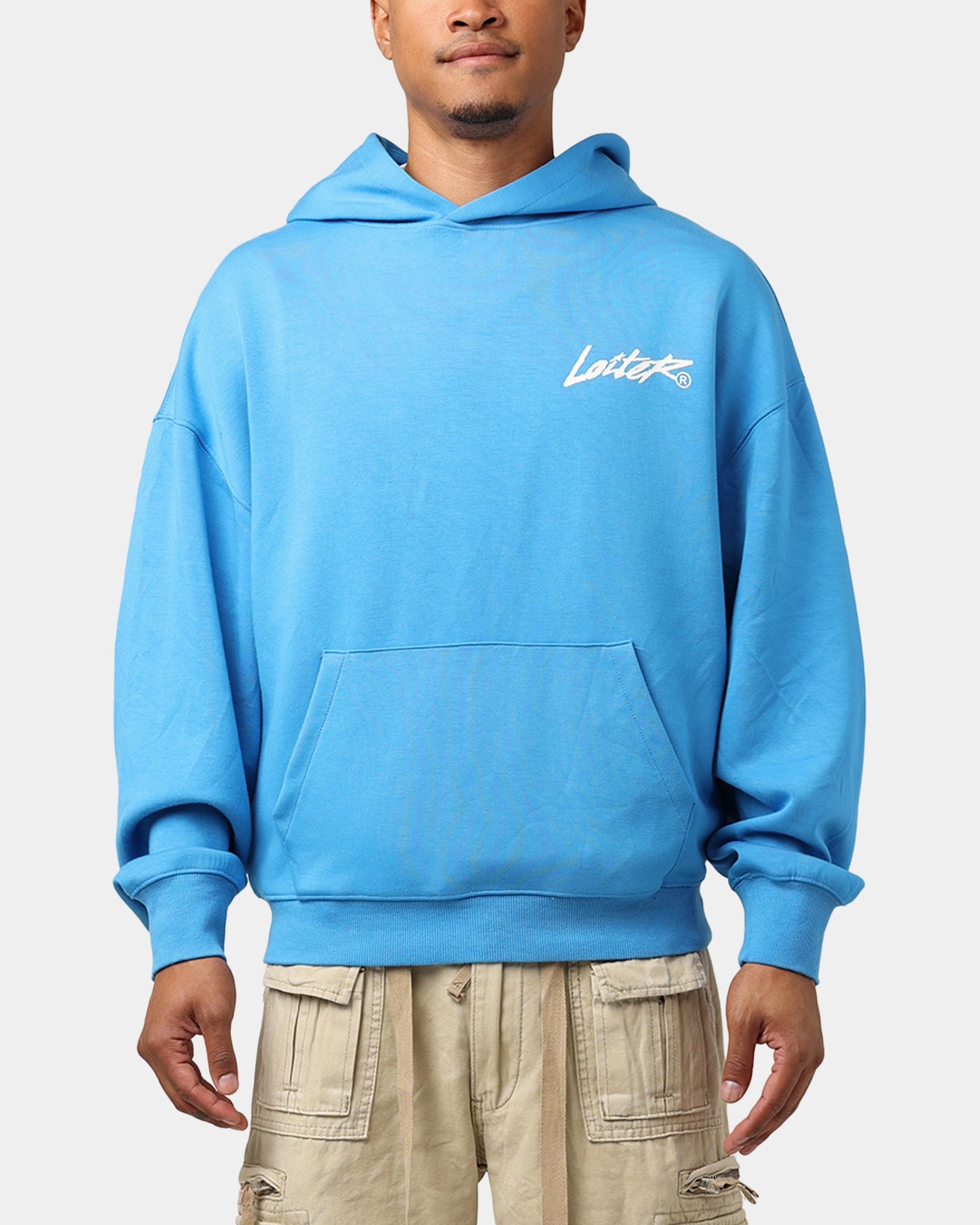 Loiter Chroma Premium Hoodie Blue Stretch waistband Comfortable Look