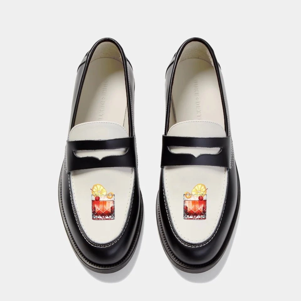 Neutral Look Hand-Painted Motif Penny Loafer - Men's