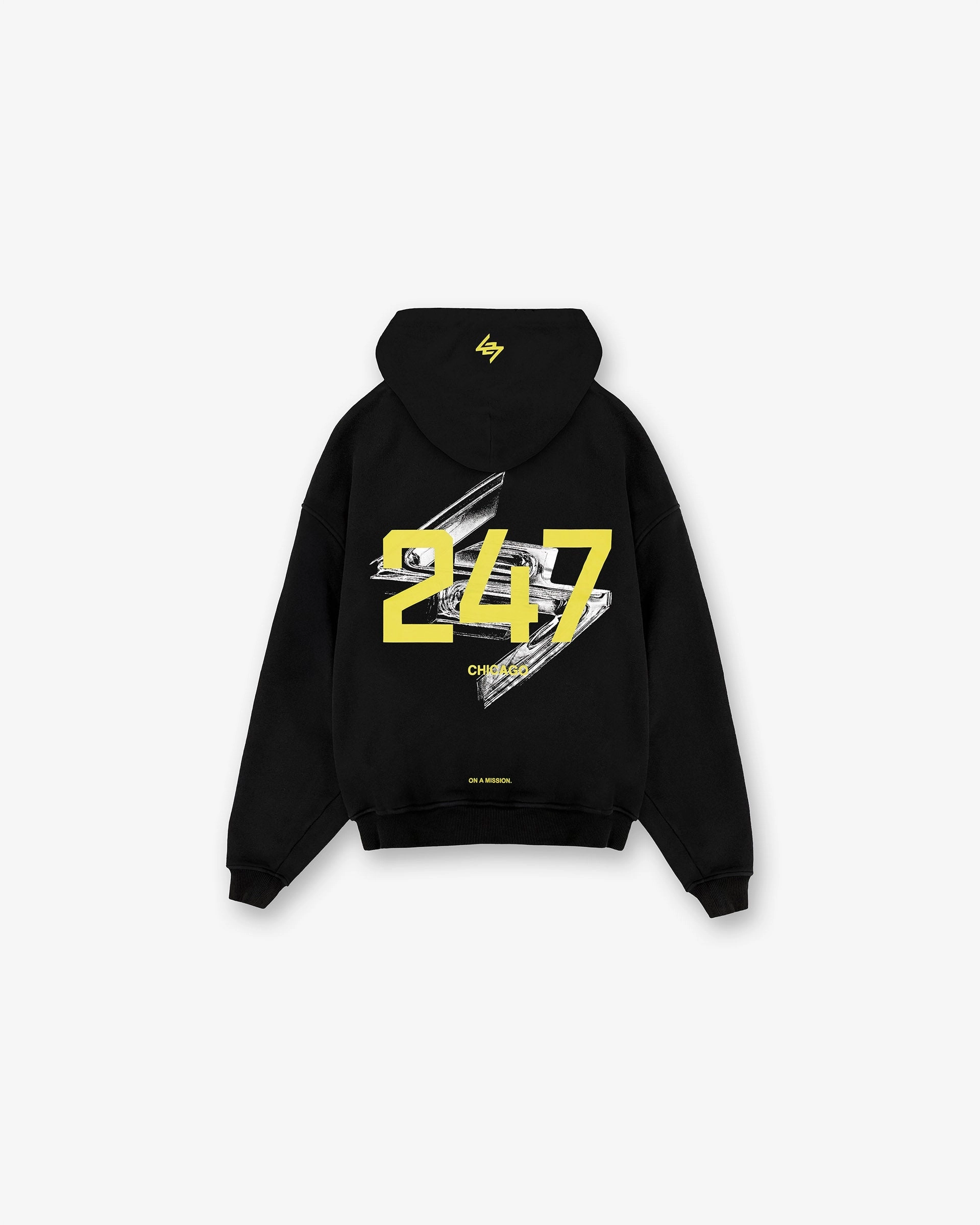 247 Chicago Oversized Hoodie - Jet Black All Day Flex