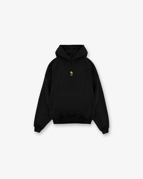 Linen blend Fray Resistant Finish 247 Chicago Oversized Hoodie - Jet Black