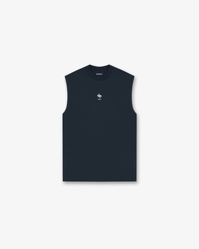 247 Oversized Tank - Navy Seam Free Edging