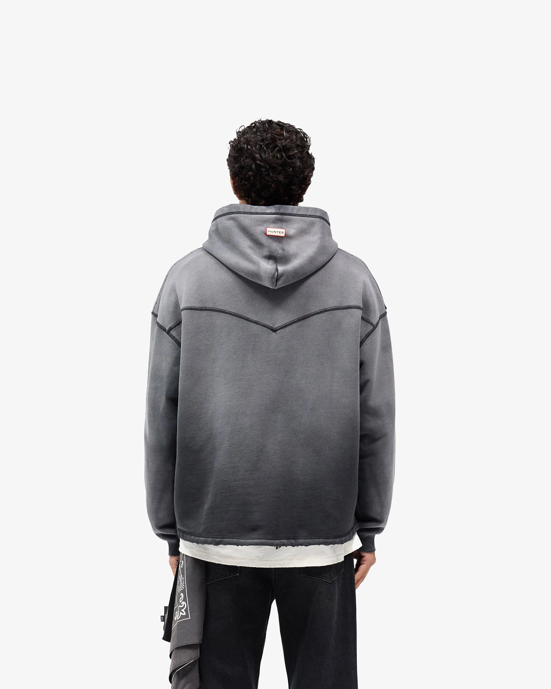Rat like Generous Hood Space Represent X Hunter Hoodie - Stained Black