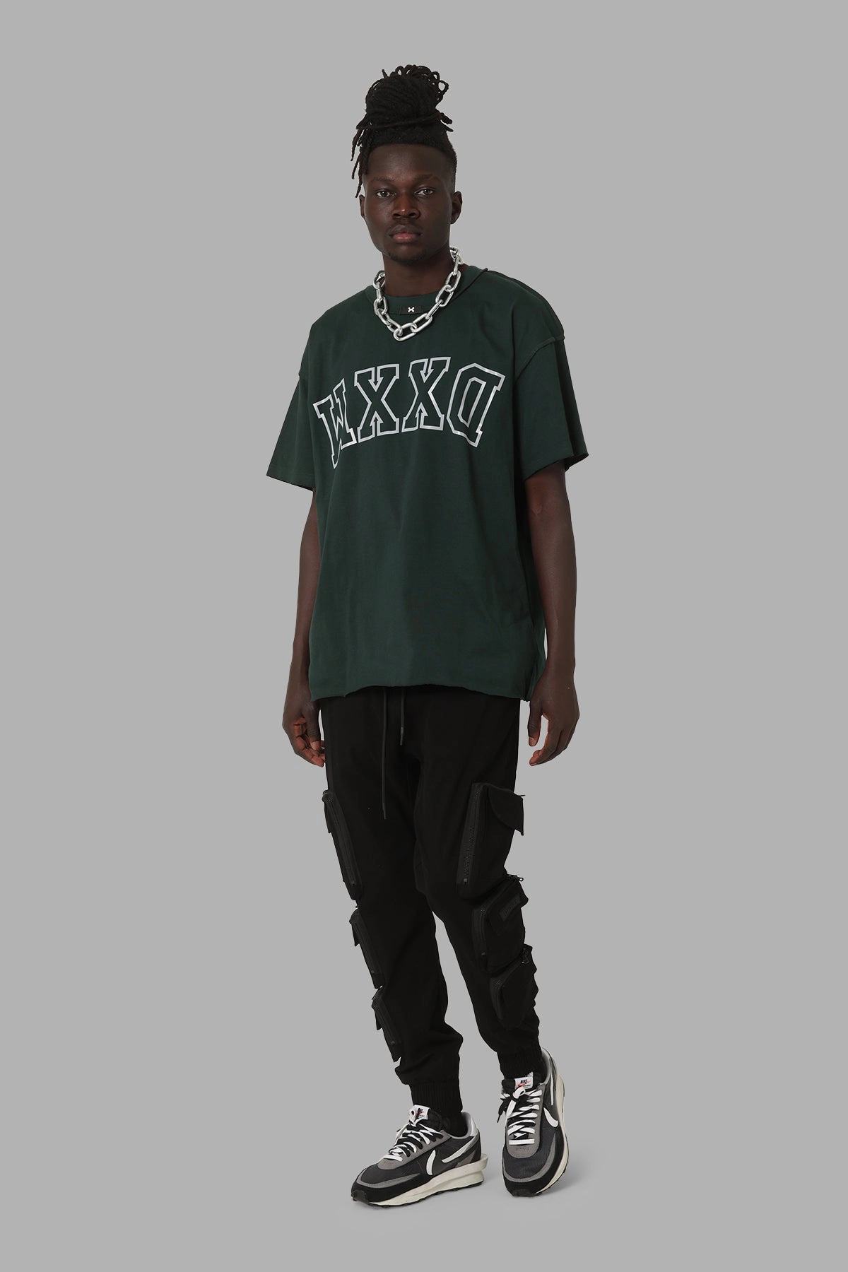 DXXMLife L-6 A Hi Vis Oversized T-Shirt Dark Green Sustainable Material Blend AntiPilling Technology