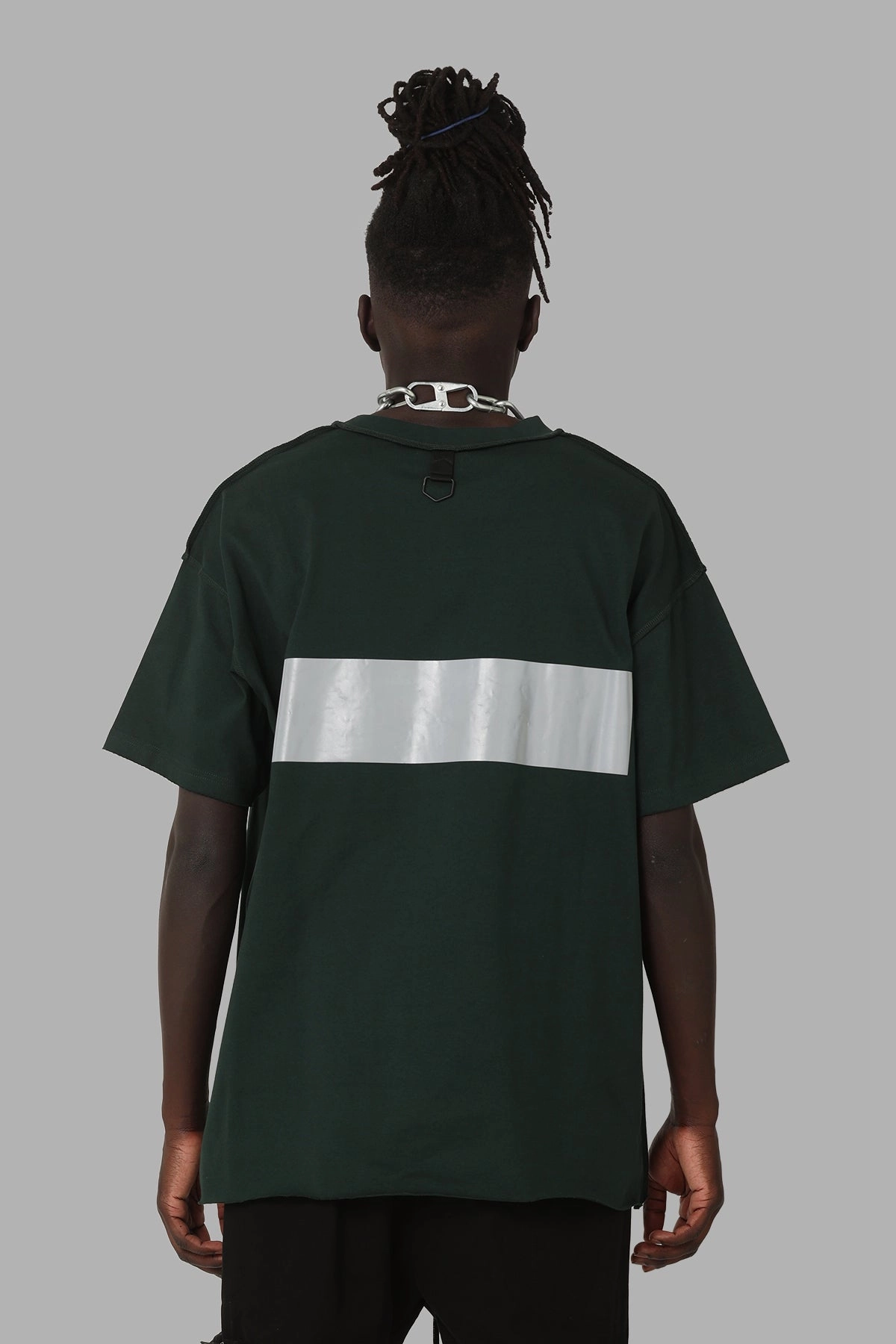 DXXMLife L-6 A Hi Vis Oversized T-Shirt Dark Green Minimalist Detailing MultipanelLayout