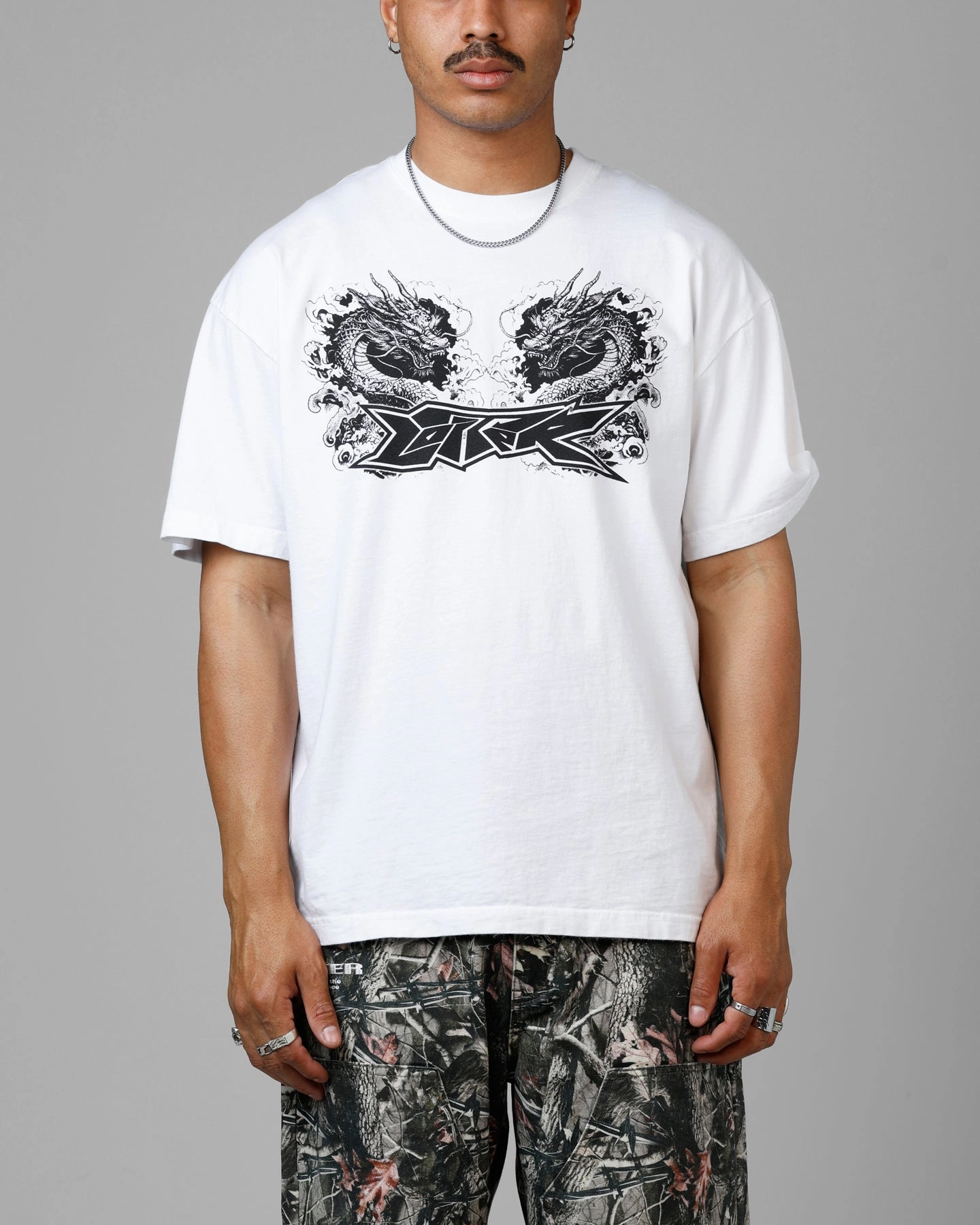 Stretch Comfort Loiter Draco Born Vintage T-Shirt White