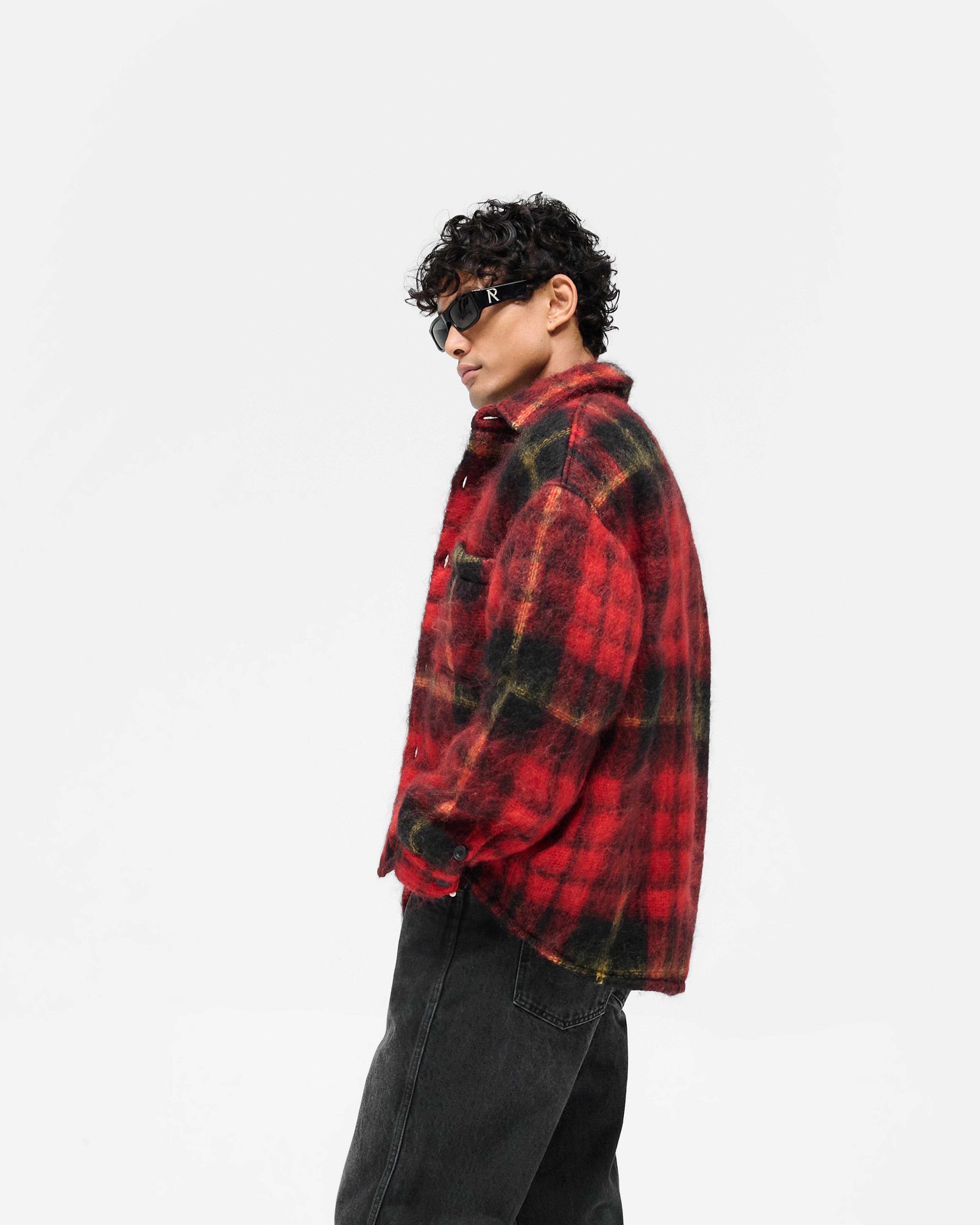 Mohair Overshirt - Red Check Travel Essential