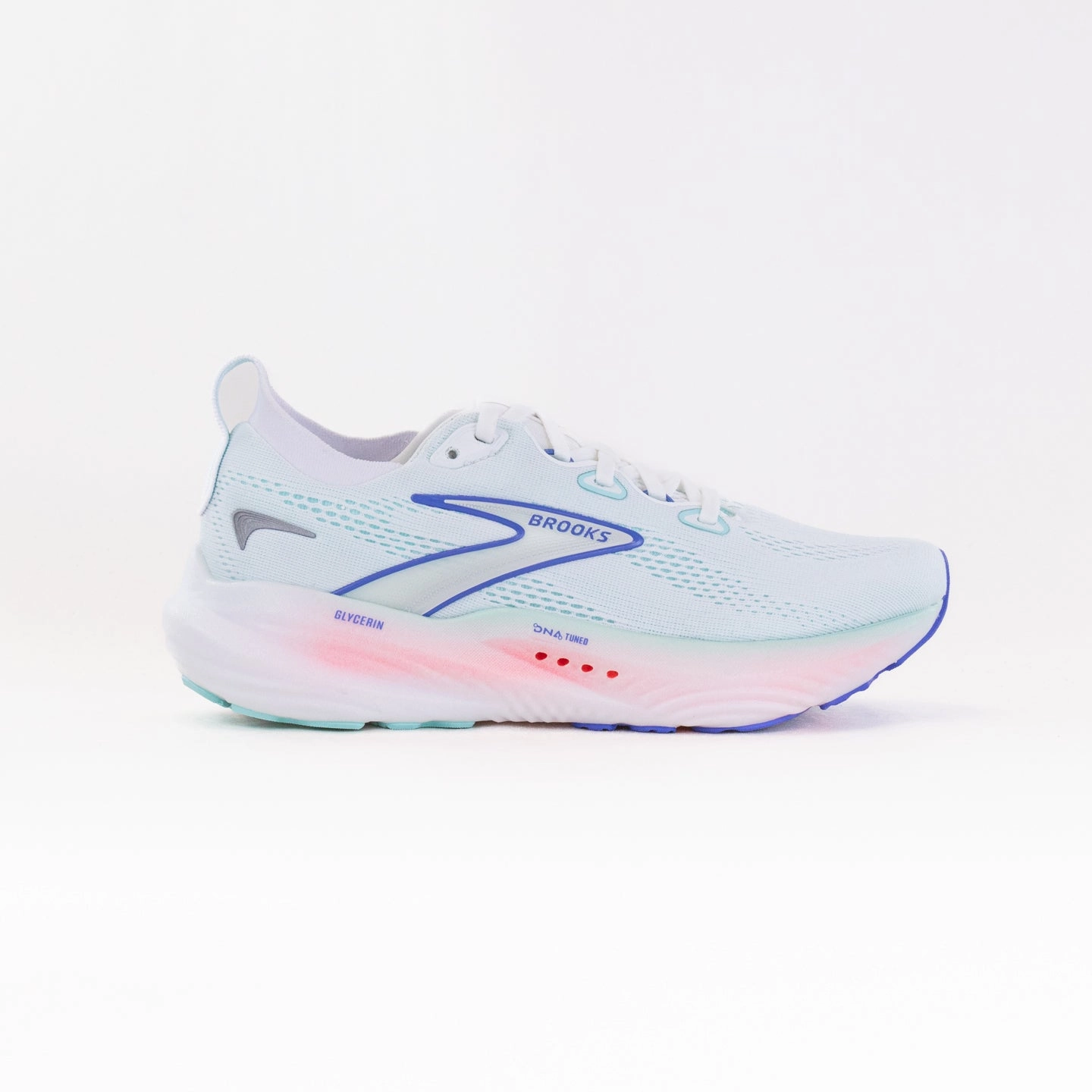 Brooks Glycerin 22 (Women's) - White/Limpet Shell/Amparo Blue Compression Resist Cage Neutral