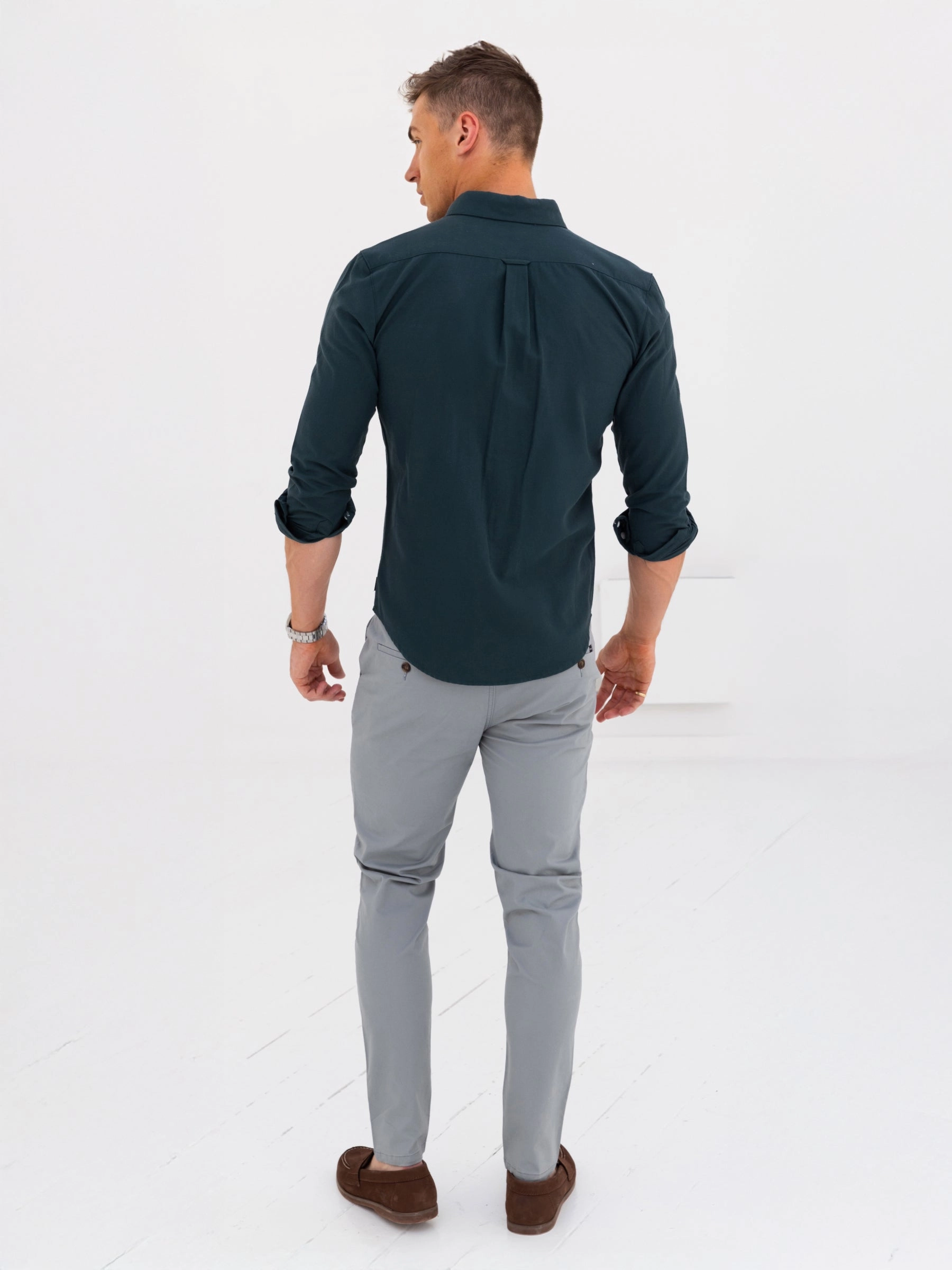 EasyCare Fabric Dallas Long Sleeve Shirt - Dark Teal