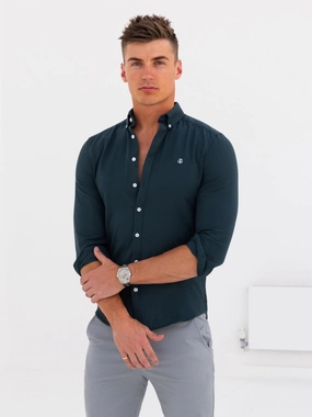 Moisture Wicking Material Multi Layer Stitching Dallas Long Sleeve Shirt - Dark Teal