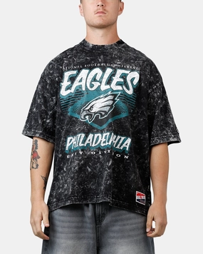New Era Philadelphia Eagles Boxy Essentials T-Shirt Washed Black NonChafe Lining