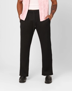 Quick Drying Stretchable Design XXIII Leon Ribbed Pants Black