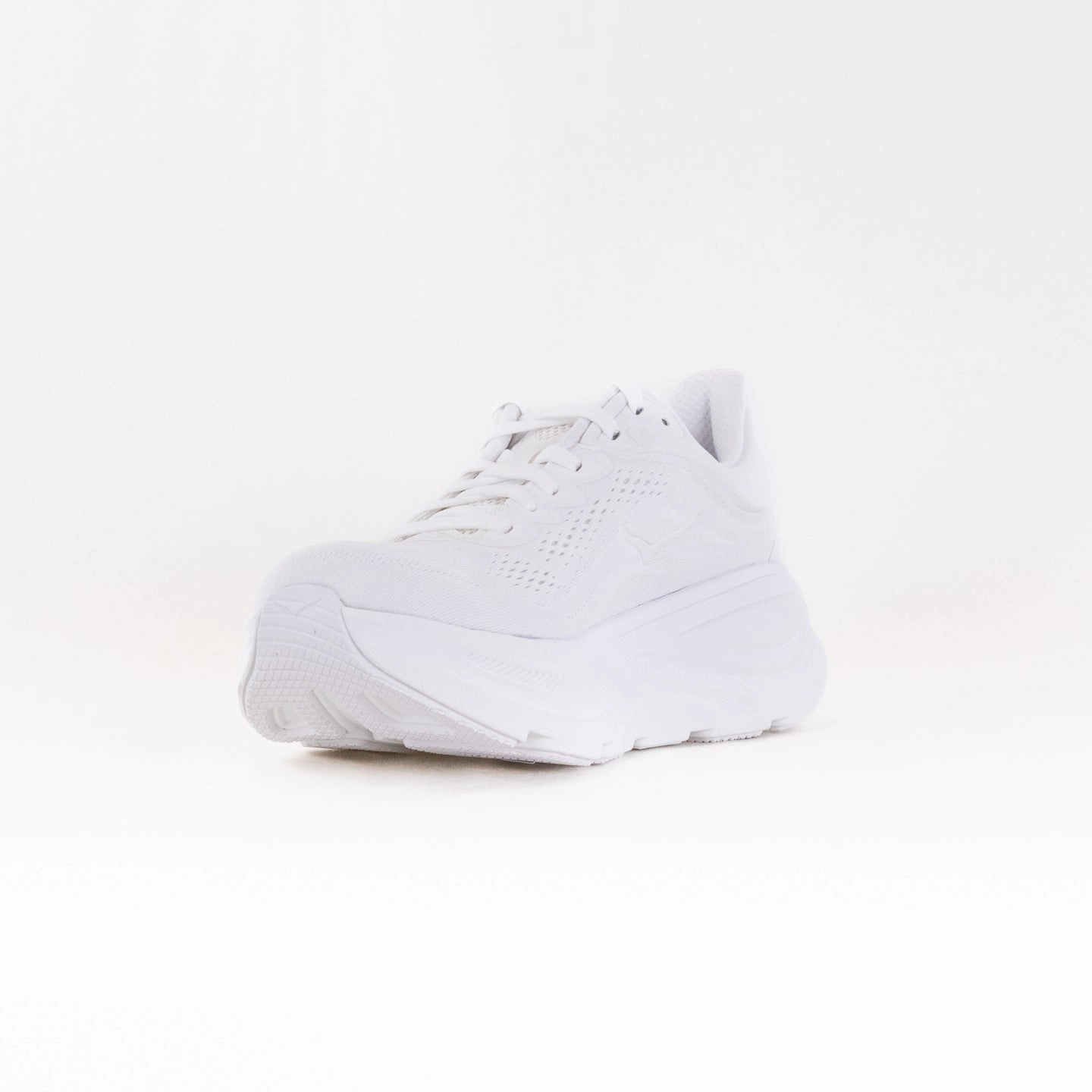 matte leather shoes Hoka Bondi 9 Wide (Women's) - White/White