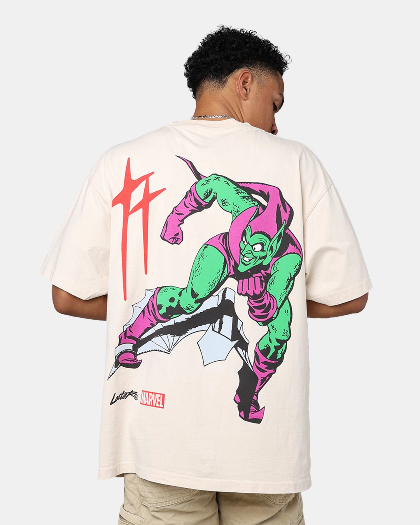 HighDensity Weave Marvel Spider-Man Green Goblin T-Shirt Off White