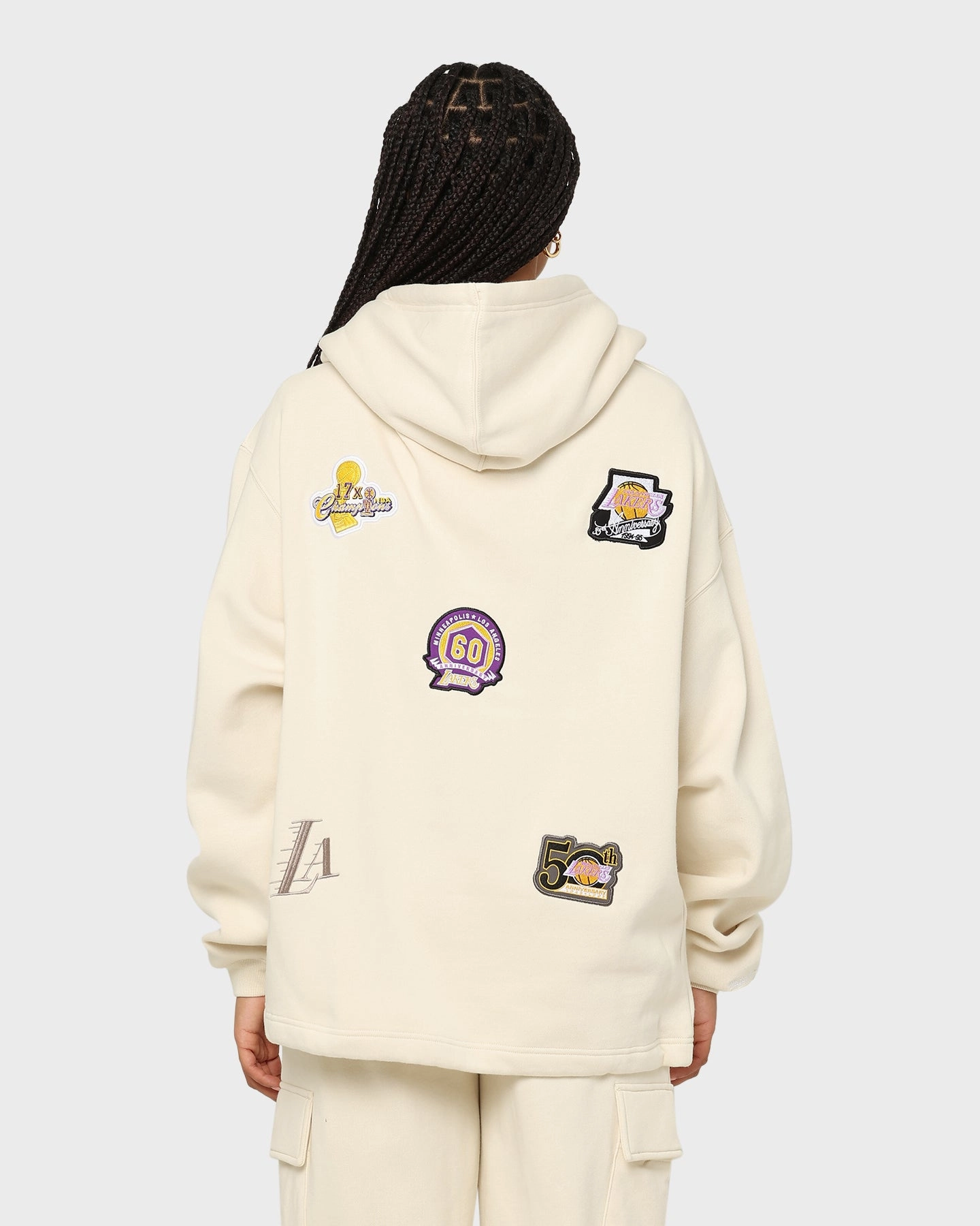 Mitchell & Ness Los Angeles Lakers Anniversary Hoodie Khaki Adaptive Temperature Control