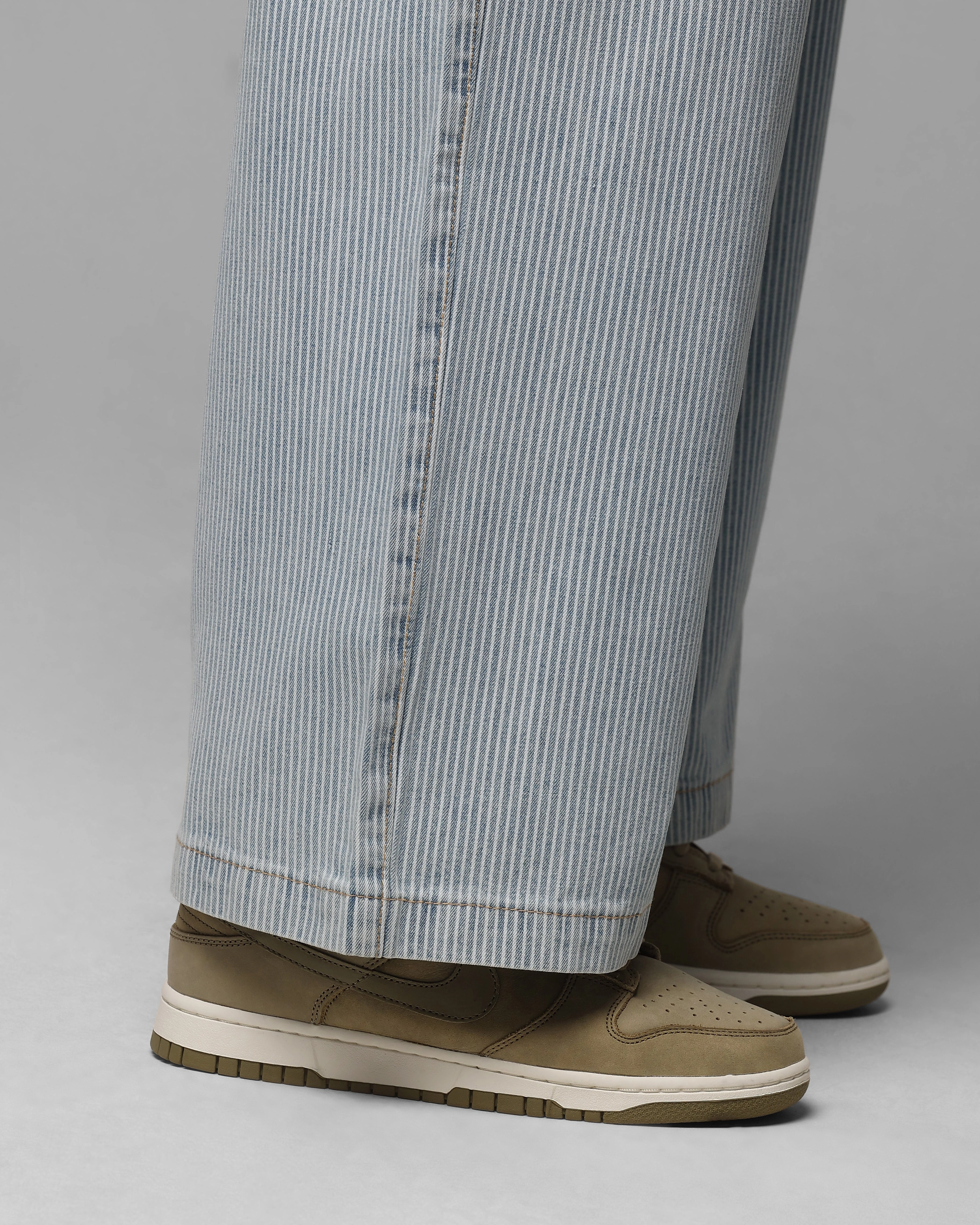 Flexible Comfort Loiter Collateral Baggy Jeans Blue Pin Stripe