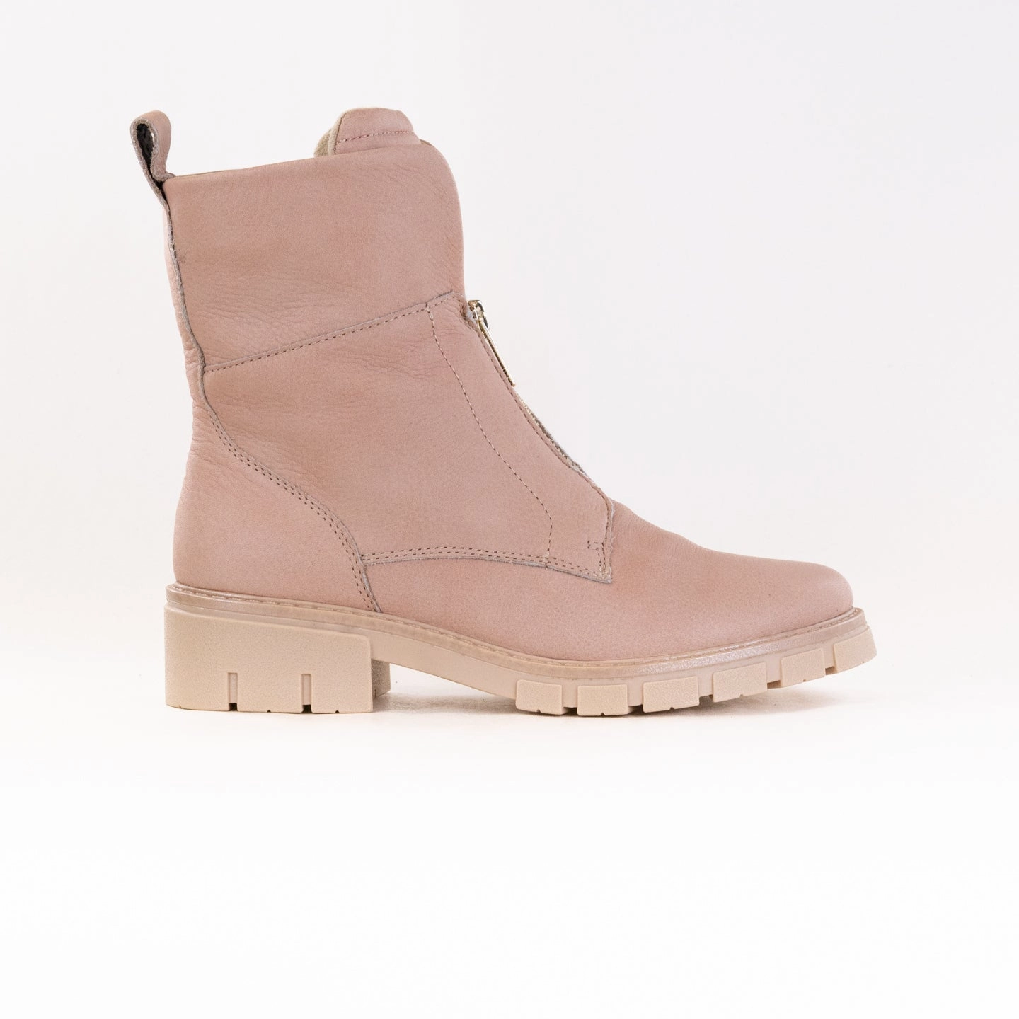 Ara Deon Lug Sole Front Zip Boot (Women's) - Nude Low Profile Trail Exploration