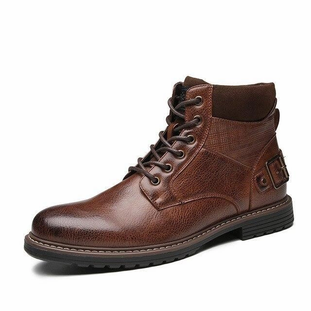West Louis? Luxury Stylish Leather Boots With Buckles Quick Dry Materials