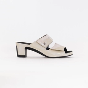 Vacation Trip hollow design Vital Joy Mule Sandal (Women's) - Apache Creme Nubuck/Patent Leather