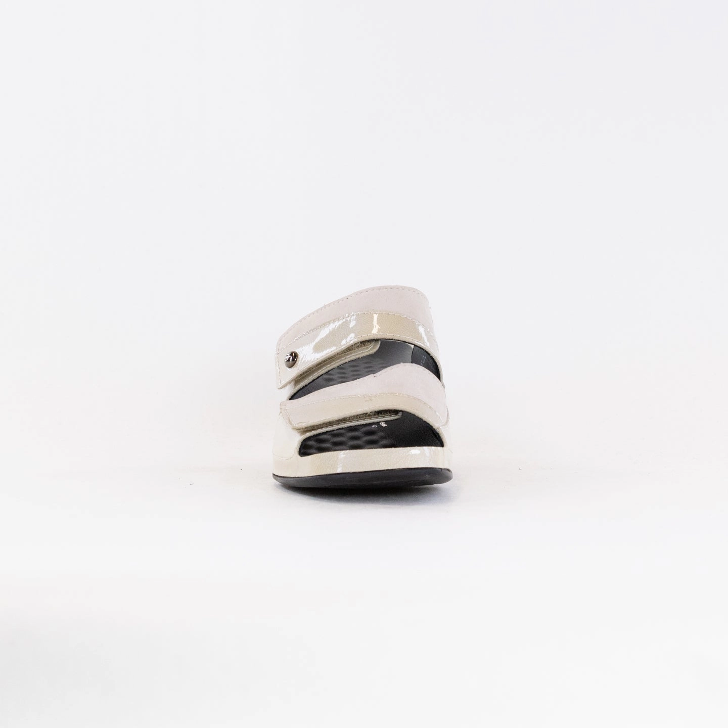 Vital Joy Mule Sandal (Women's) - Apache Creme Nubuck/Patent Leather Water Resistant Finish Soft Walk