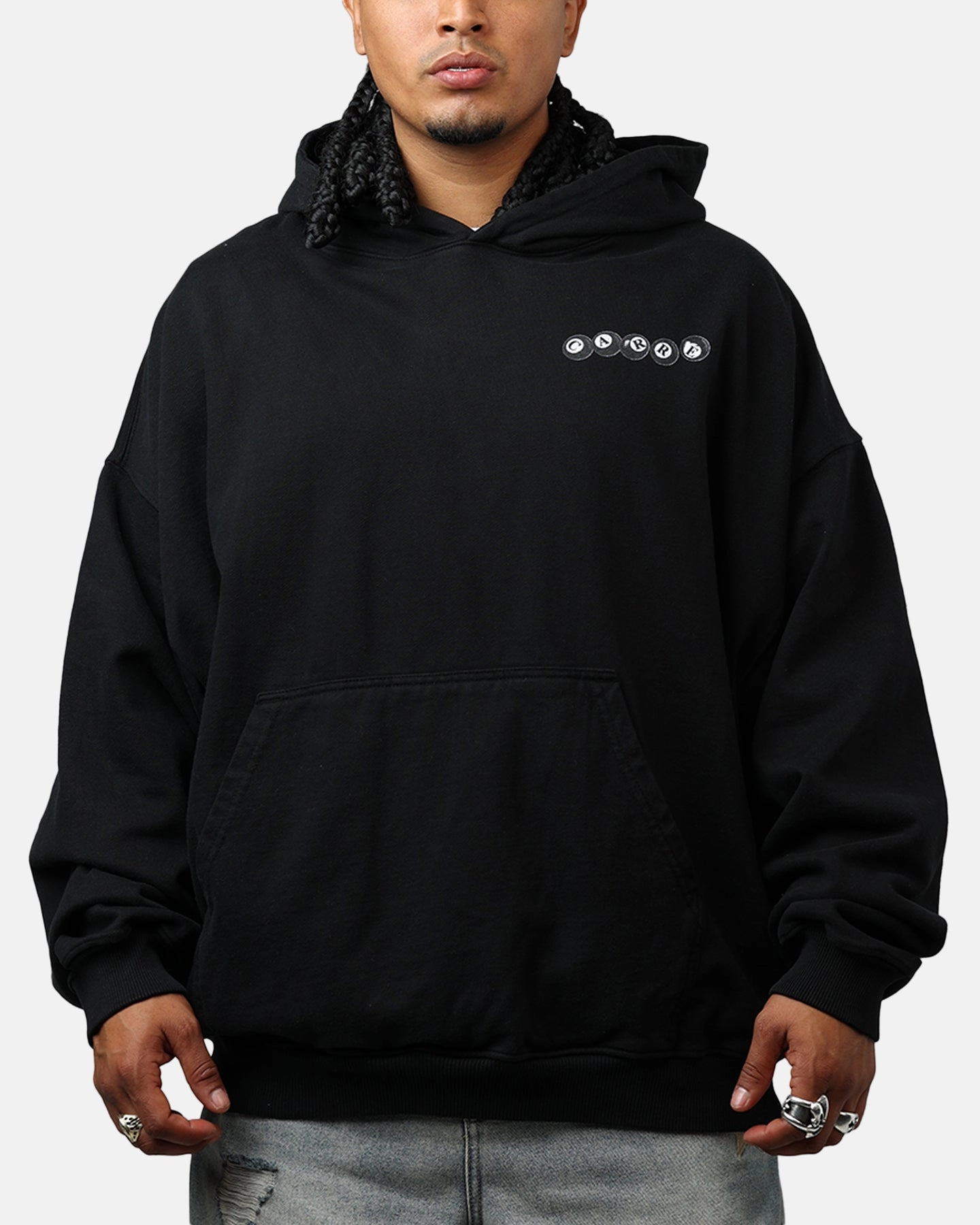 Carre Break Hoodie Black FadeResistant Dye Fashion Statement