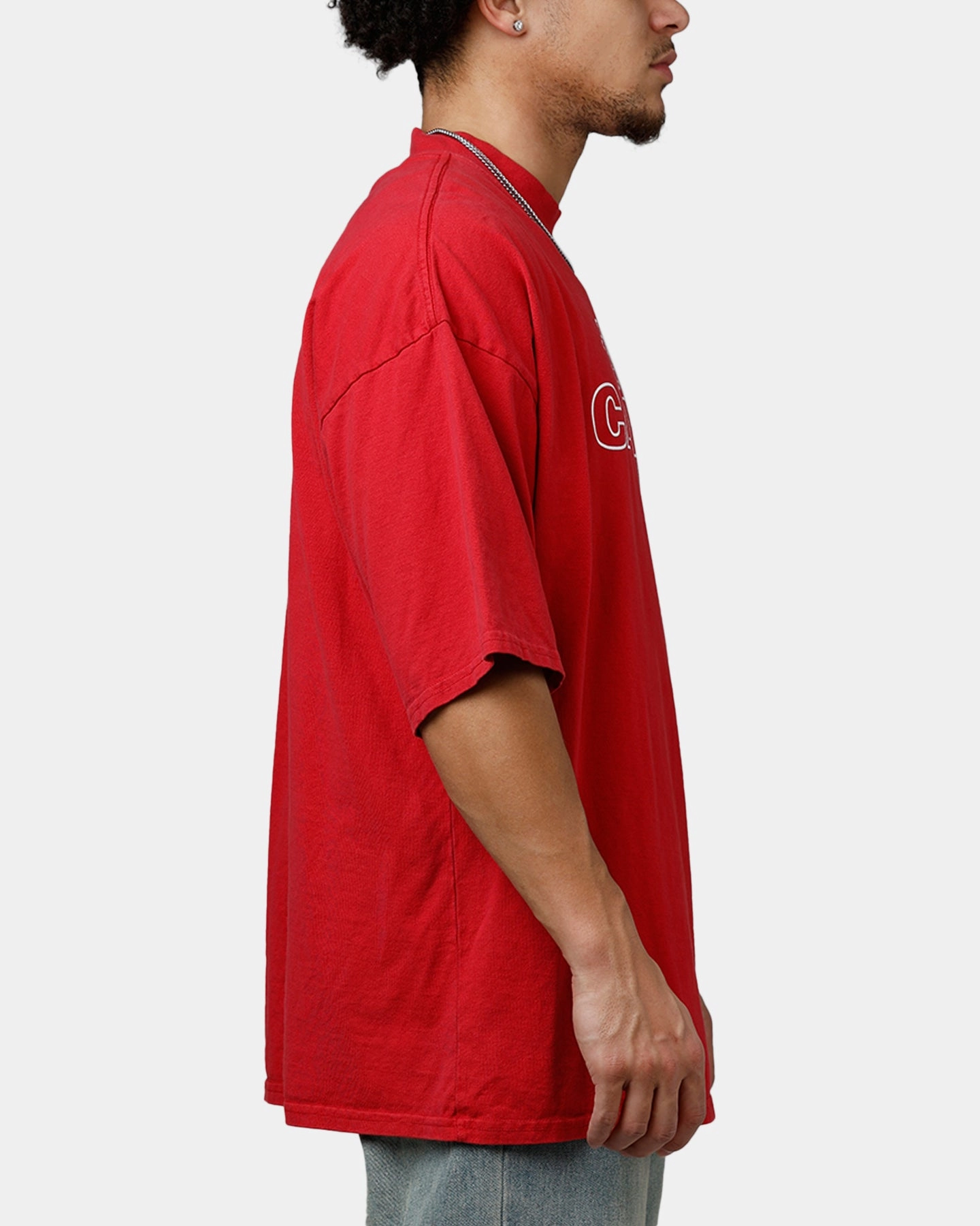Carre Rosebud Drop T-Shirt Red Microfiber texture ElasticTrimming