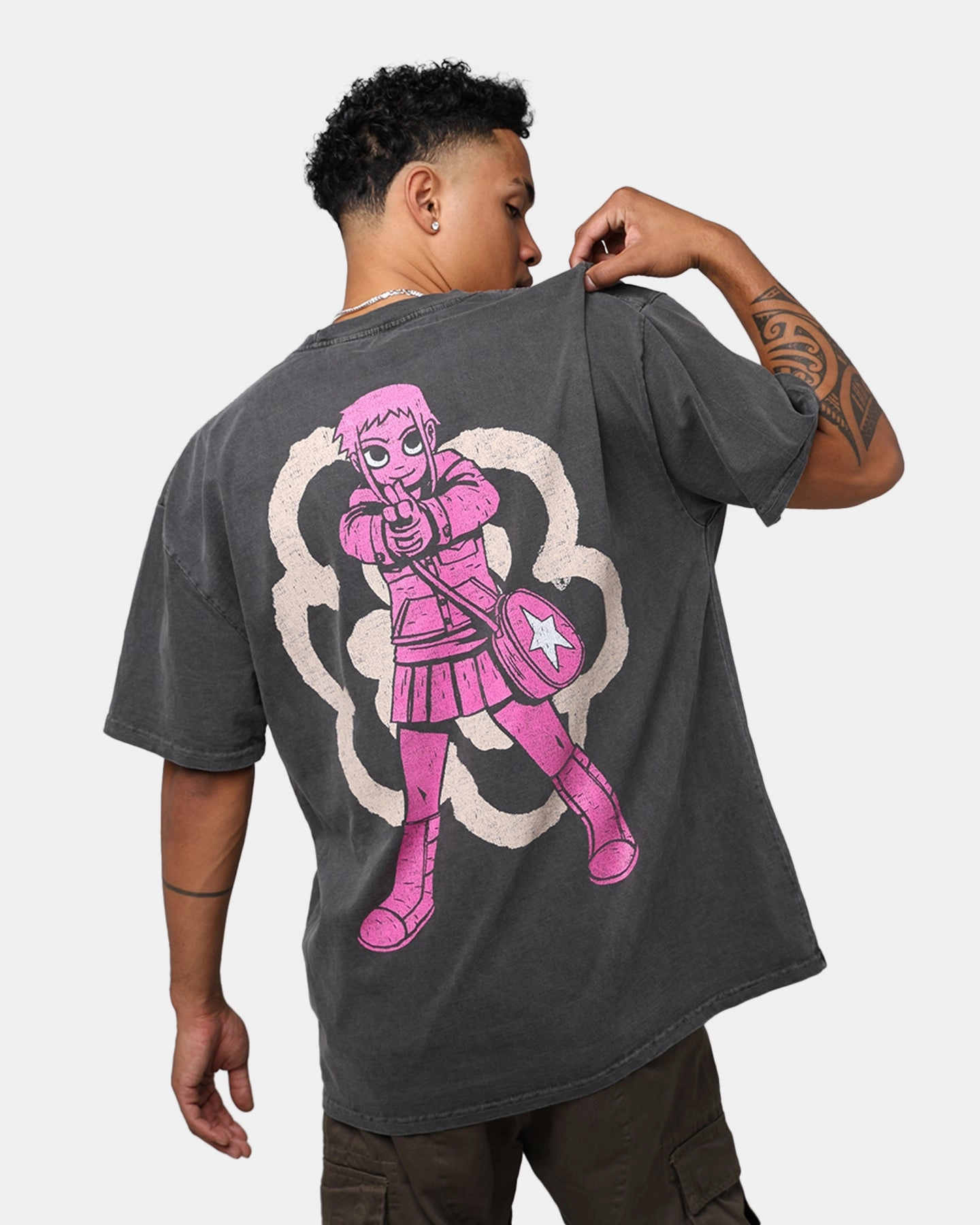 AdjustableHemCuffs American Thrift X Scott Pilgrim Ramona Flowers Heavyweight Vintage T-Shirt Black Wash