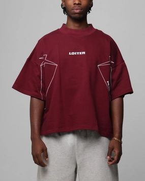 Relaxed Hoodie Relaxed Sweatshirt Loiter Dark Performance T-Shirt Burgandy