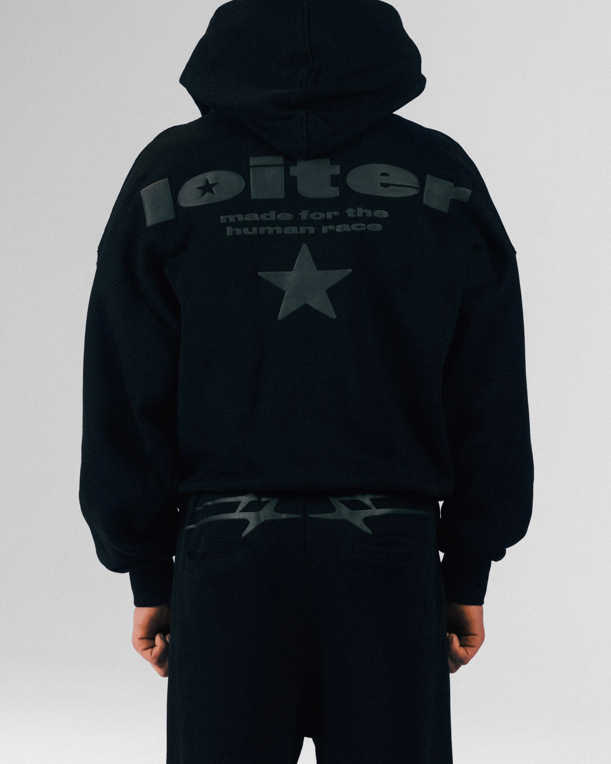 FadeResistant Dye Soft Touch Blend Loiter Celestial Full Zip Hoodie Black