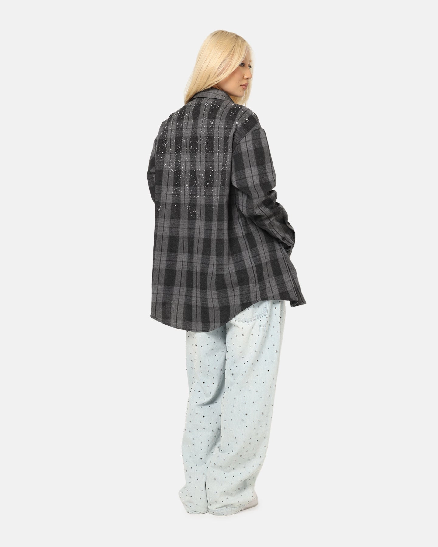 AllDay Comfort Saint Morta Spray Long Sleeve Flannel Shirt Grey